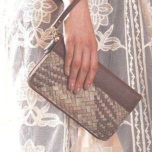 Over sized wallet vegan brown leather NWT